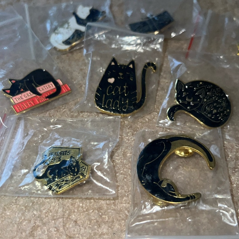 Cat enamel pins